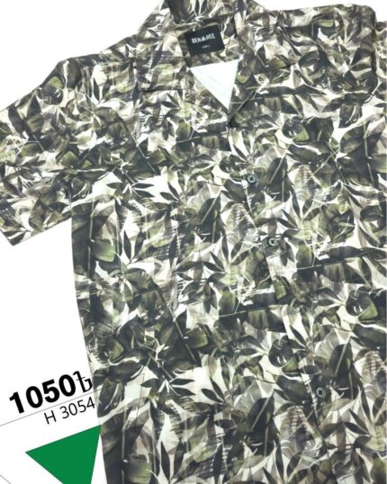 Cuban Collar Half Sleeve Shirt- 23H 3054