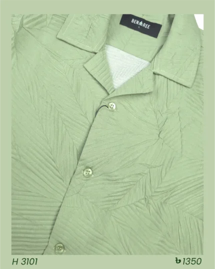Cuban Collar Half Sleeve Shirt- 23H 3101