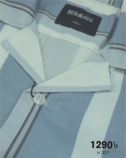 Cuban Collar Half Sleeve Shirt- 23H 3071