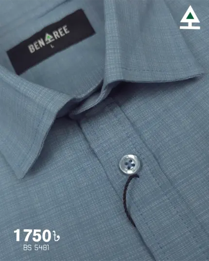Slate Blue Textured Formal Shirt - 23S 5481