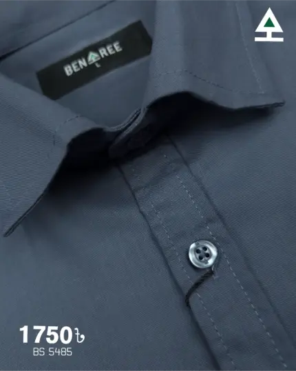 Slate Blue Solid Formal Shirt - 23S 5485